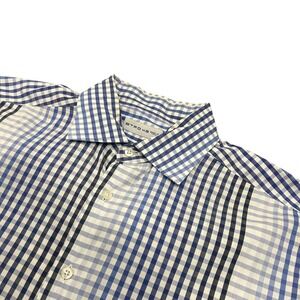 Etro Mens Shirt Size 43 Gingham‎ Check Long Sleeve Button Down Shirt